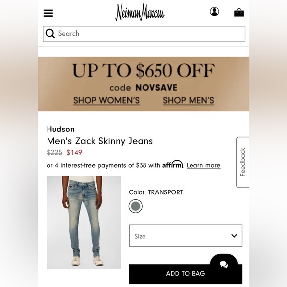 Hudson Mens Jack Transport Jeans Size 30 - Picture 9 of 15